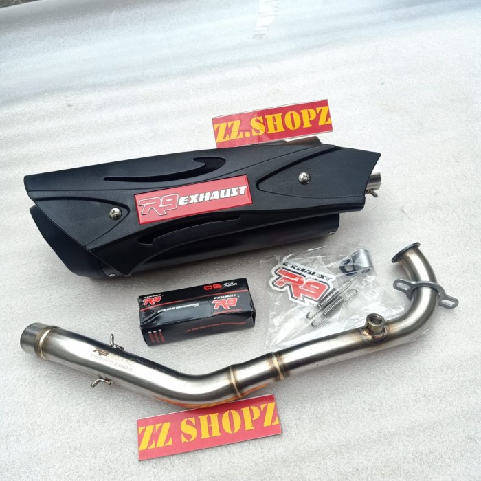 Knalpot R9 Exhaust Misano Ss Series Black Pcx 160 Original R9 Pcx