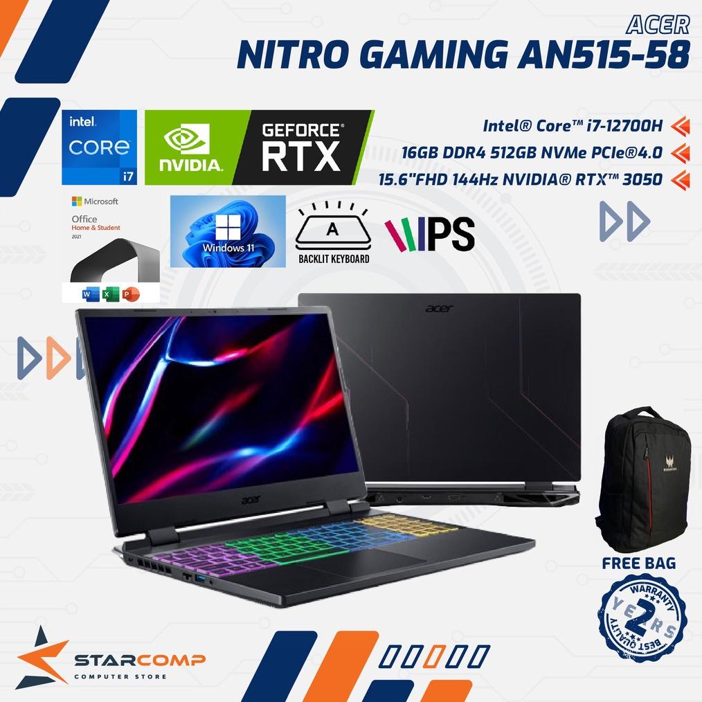 ACER NITRO 5 AN515-58 i7-12700H 16GB 512GB RTX3050 4GB 15.6" 144Hz OHS