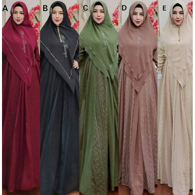 gamis set lamia syari fazza boutique