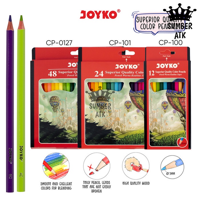

Terlaris Joyko Pensil Warna Superior Quality Color Pencils Hexagonal Grip