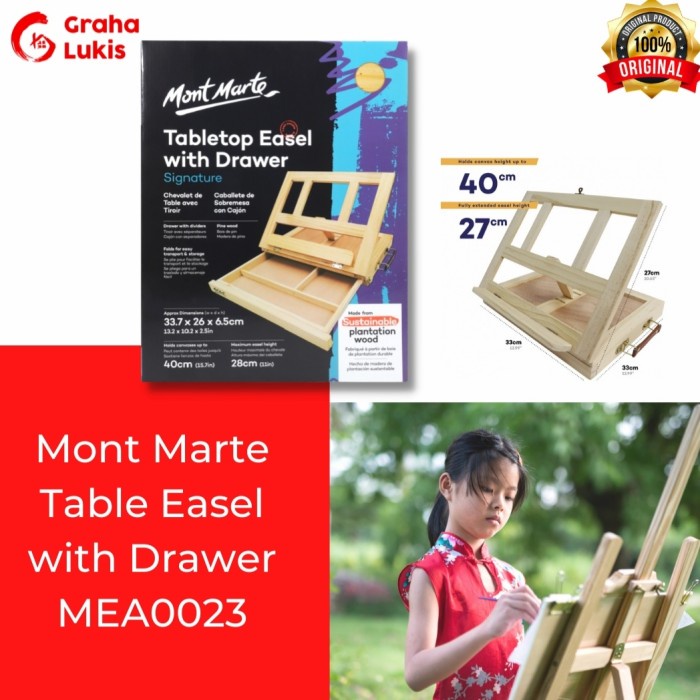 

Terlaris Mont Marte Meja Lipat Table Easel Dengan Laci