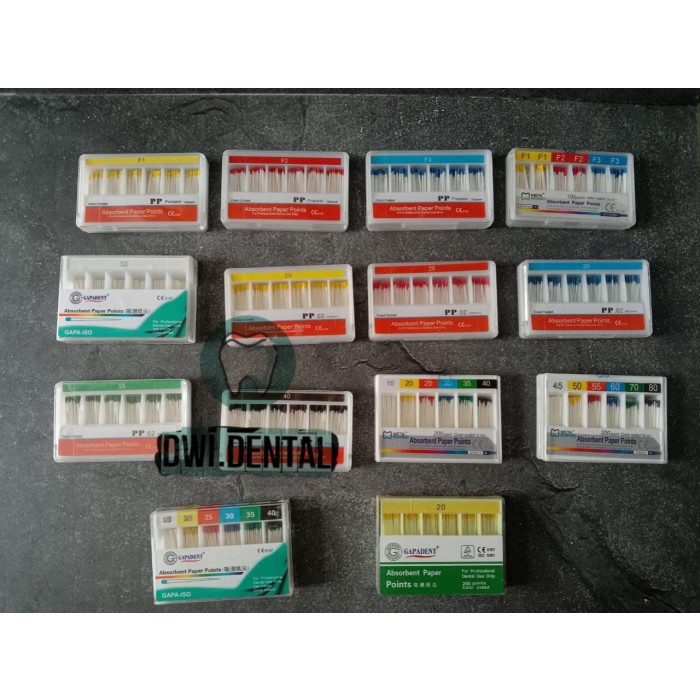 200 pcs Dental absorbent paper point assorted 15-40 - 20 no brand