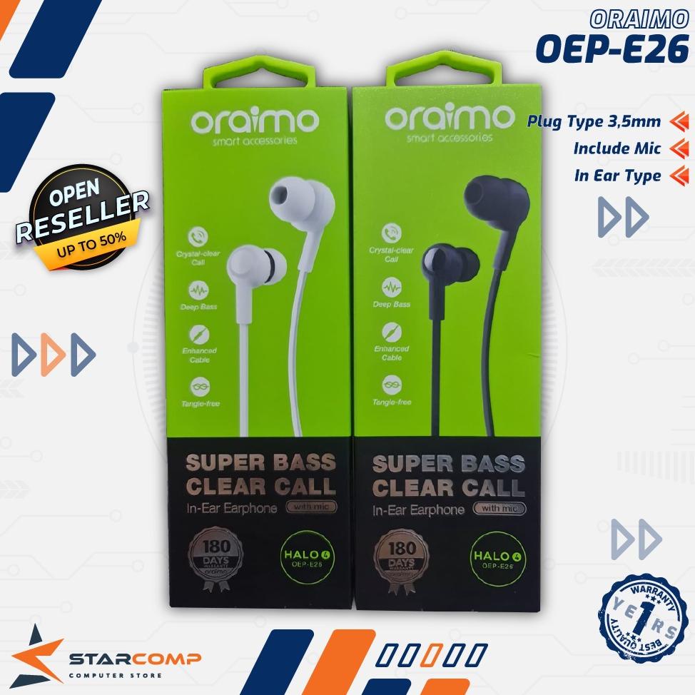 Oraimo OEP-E26 Super Bass Clear Call Earphone With Mic