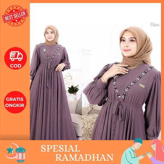 Gamis Lebaran 2023 Zahara Dress Kondangan Series Baju Fashion Muslim Dress Simple Elegant Gamis Keki