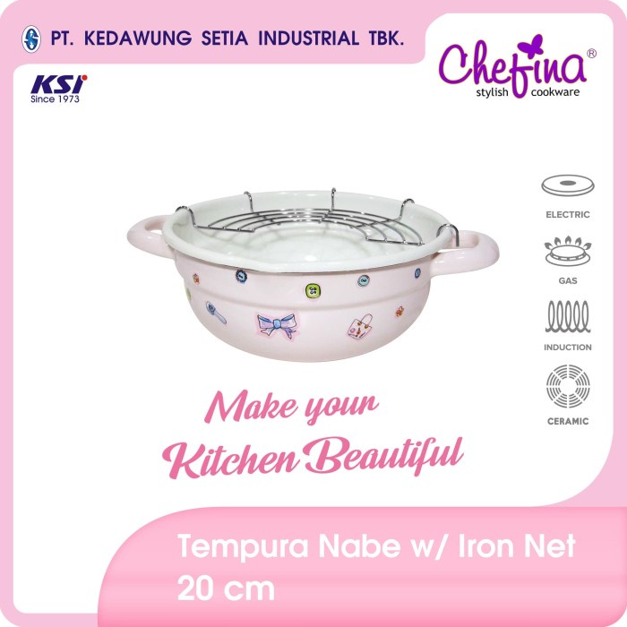 Chefina Beauty In The Kitchen Panci Enamel Tempura Nabe 20 cm