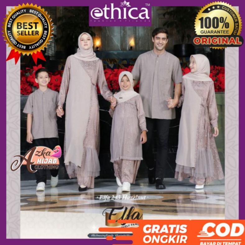 ss SARIMBIT ETHICA 2022 ELFA 243 HAZELNUT / BAJU COUPLE KELUARGA / BAJU MUSLIM COUPLE KELUARGA / BAJU LEBARAN 2022 / BAJU KELUARGA / BAJU SERAGAM LEBARAN MEWAH / BAJU SARIMBIT KELUARGA MUSLIM / BAJU SARIMBIT KELUARGA 2022 / BAJU COUPLE MUSLIM KELUARGA ss