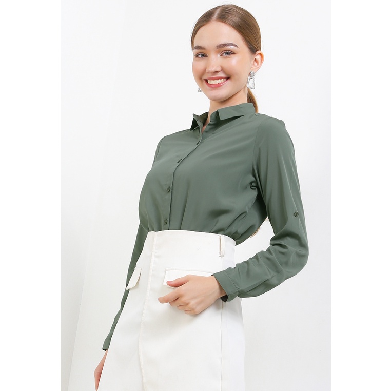 Kemeja Wanita Cardinal Original Cewek Minimalist Rayon Femme Regular Fit Perempuan