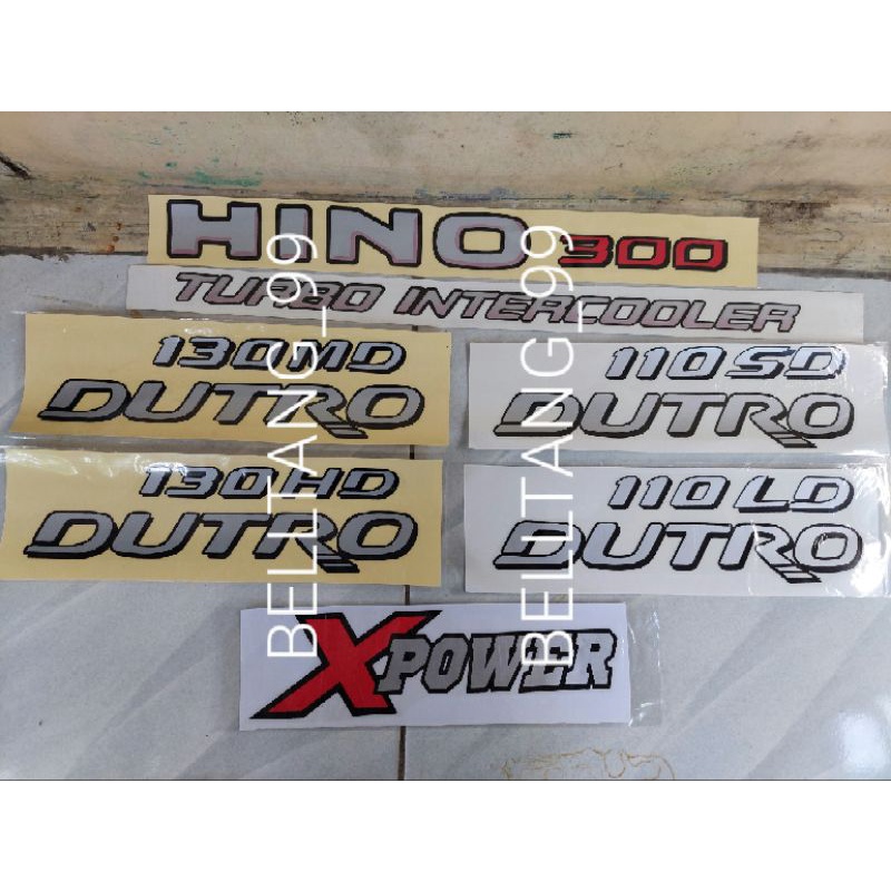 Sticker stiker hino 300 lohan/ turbo intercooler/ x power/ dutro130md dutro130hd dutro110hd dutro110sd