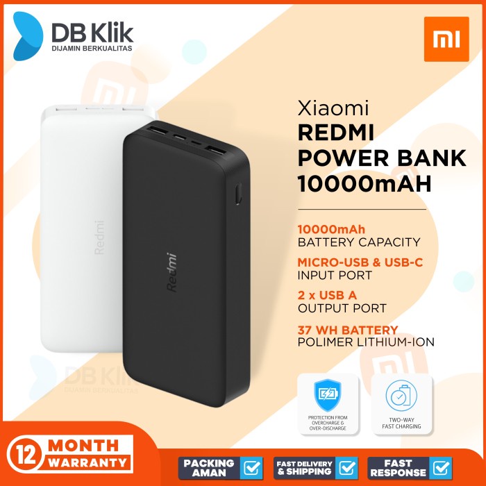 POWER BANK XIAOMI REDMI 10000MAH - REDMI POWERBANK 10000 MAH