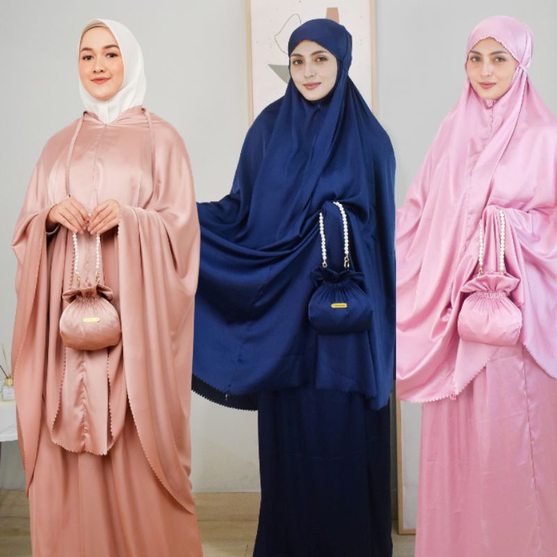 Mukena Silk Premium / Mukena Travel / Mukena Seserahan / Mukena Hampers + Box hampers