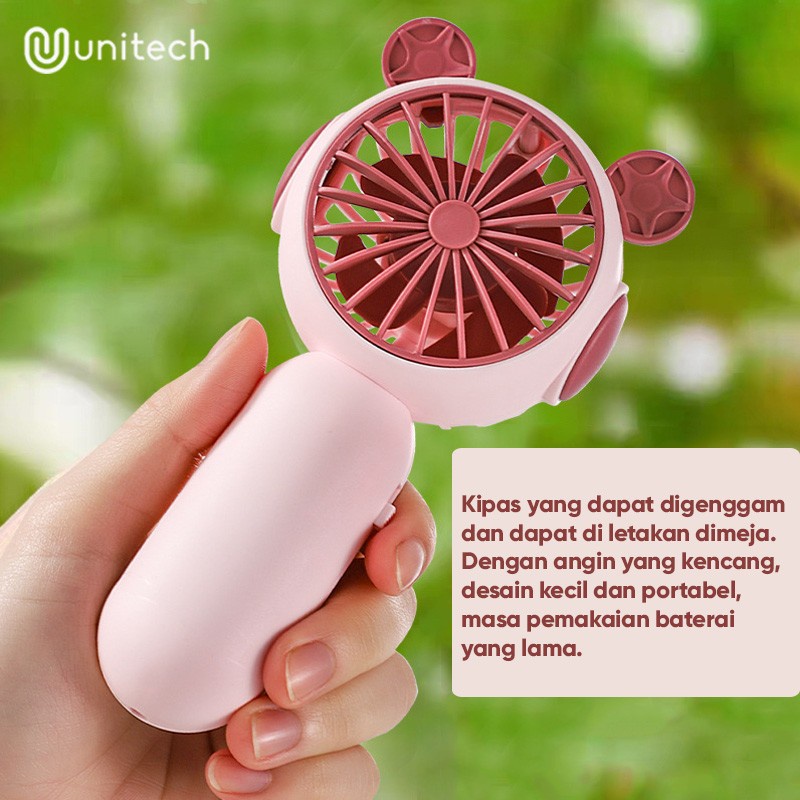 Kipas Angin Mini Portable Unitech / Kipas Tangan Genggam Rechargeable 9939