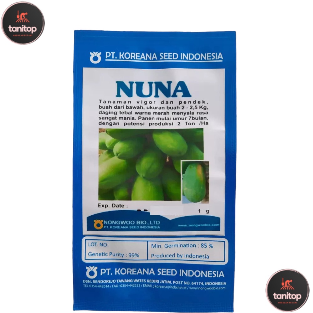 Benih Pepaya California Nuna 60 Butir Kualitas TOP
