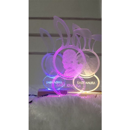 lampu akrilik custom foto nama tulisan anime