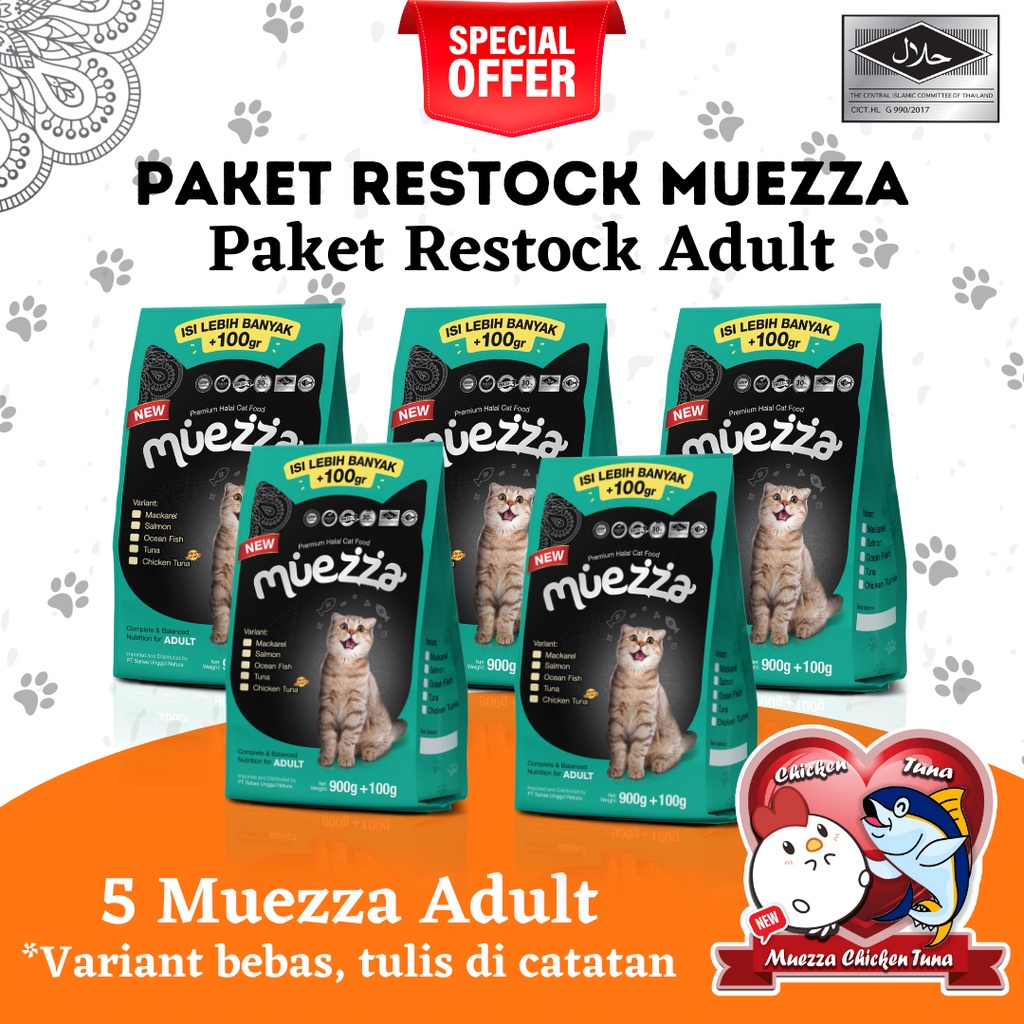 Muezza Cat Food - Paket Restock Muezza Adult - Makanan Kucing Kering