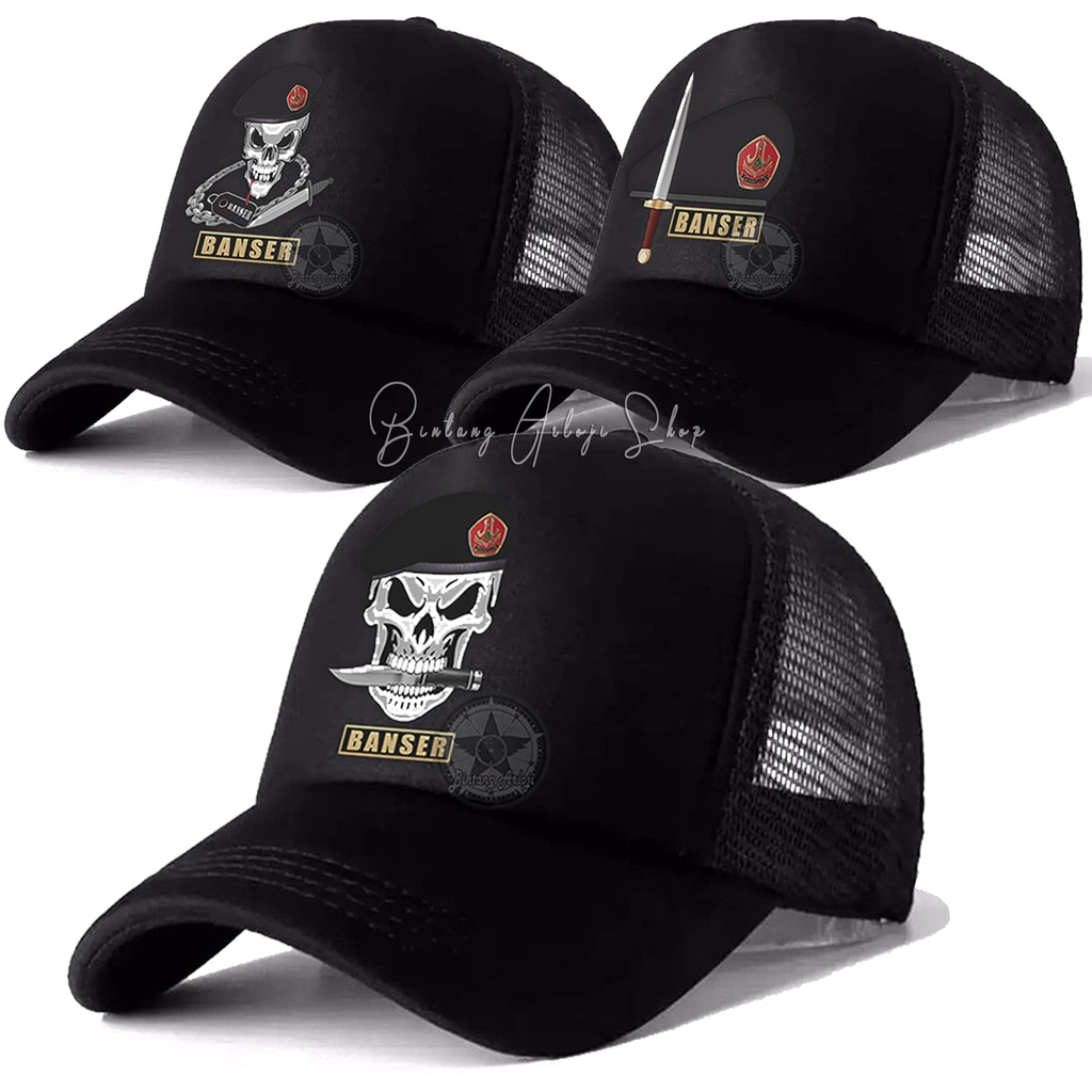 (Exclusive) Topi BANSER NU - Baret Hitam Light Gold