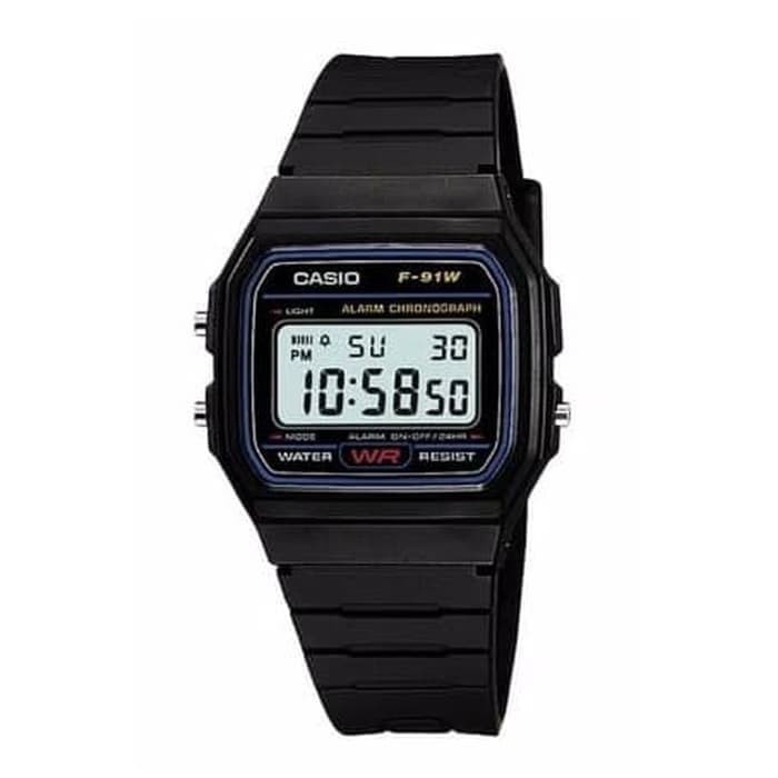 Hot Sale Casio Original Unisex F-91W-1Dg Rubber Strap Termurah