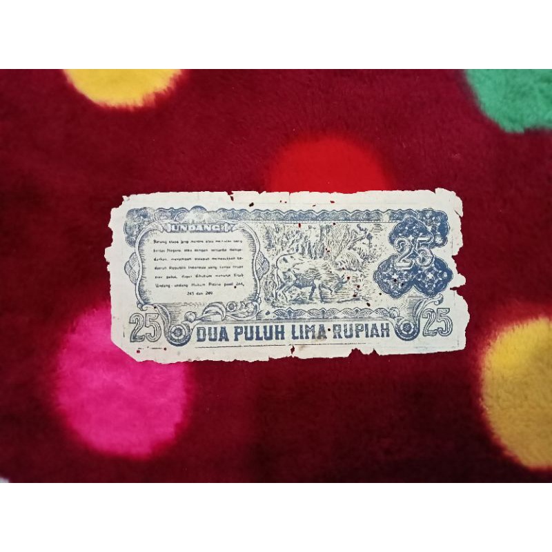 25 rupiah ori sdx 1 1947 poor