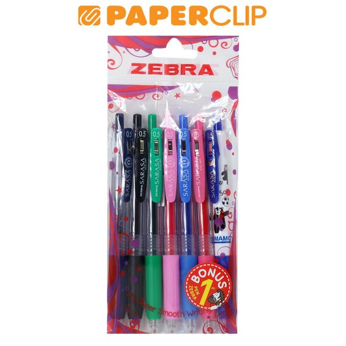 

BALLPOINT ZEBRA SARASA CLIP SET 6