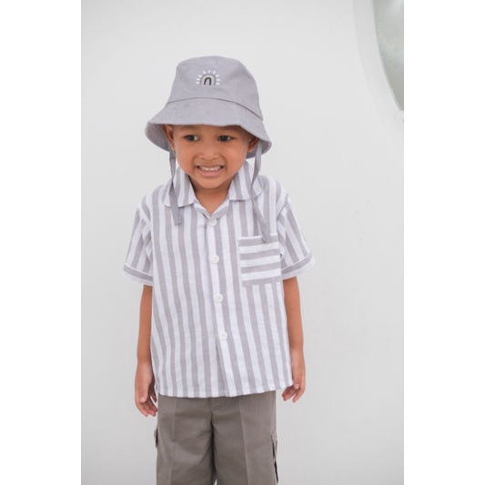 STRIPE SHIRT - Promo 10.10 Atasan Anak Kemeja Bayi Baby Kids Cewek Cowo Perempuan Laki Katun Lucu Murah 1-6 Thn