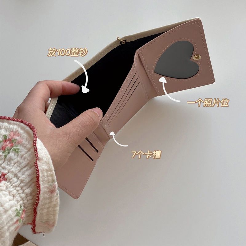 Sera simple retro ins style tulip women s short section small and beautiful simple mini college student multi-card coin purse