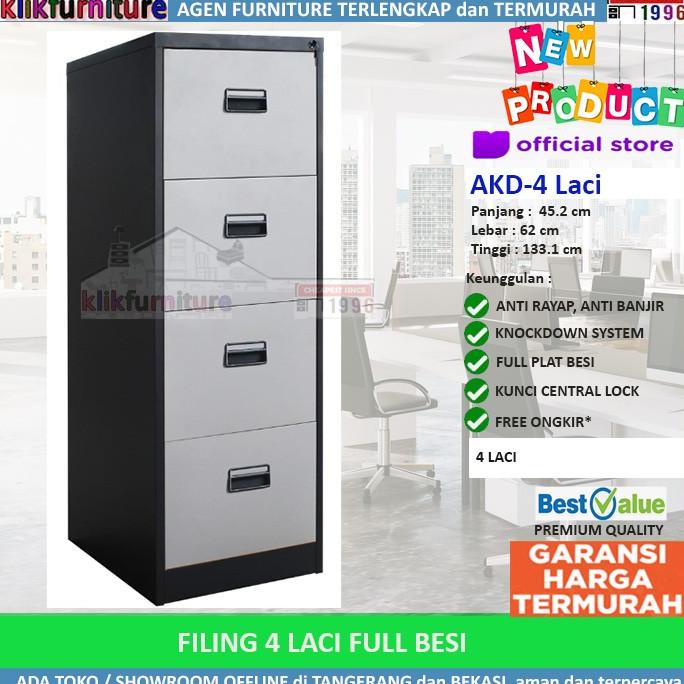 

Best Seller Filling Cabinet Besi 4 Laci / 4 Susun Akd4 Berkualitas