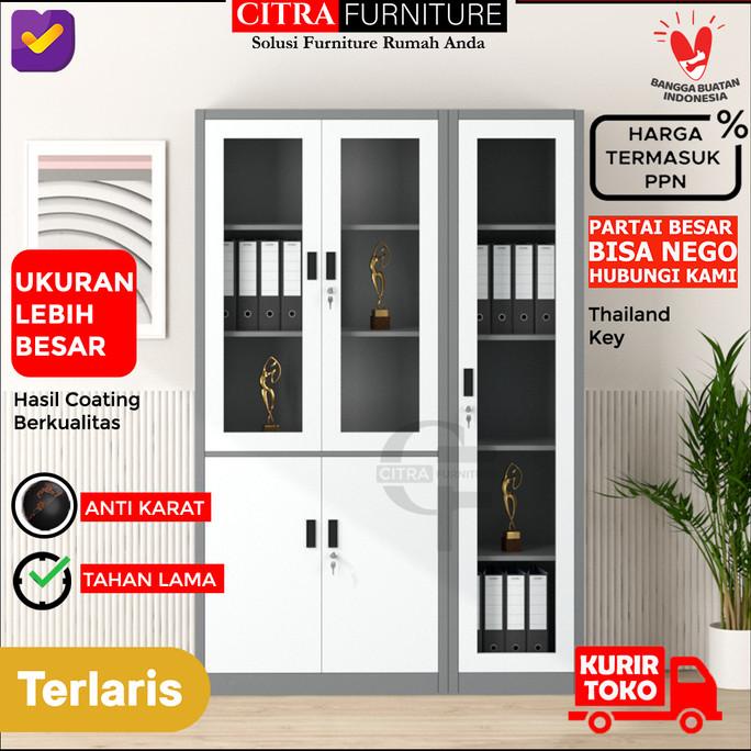 

Terlaris Shumo Lemari Arsip Besi 3 Pintu 1/2 Kaca | Filling Cabinet Kantor Limited Edition