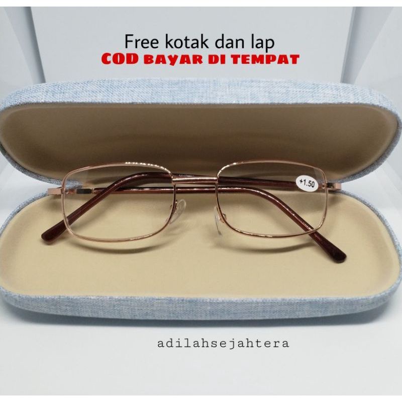 Kacamata Baca Super Fokus Frame Besi Kacamata Lensa Plus Pria Wanita Kacamata baca Terlaris