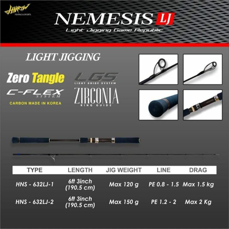 JORAN HARROW NEMESIS LJ HNS-632LJ-1 & HNS-632LJ-2 + FREE PACKING PIPA