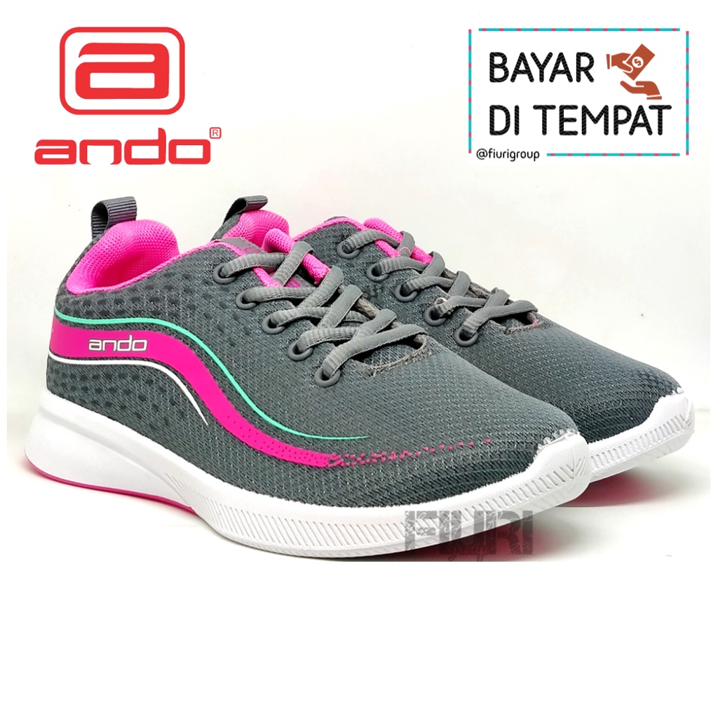 FIURI - ANDO ORIGINAL - ANNIE 37-40 ABU-ABU PINK - SEPATU SNEAKERS SPORT KANVAS SOL KARET ANAK PEREMPUAN - SEPATU KETS FASHION TRENDY WANITA DEWASA - SEPATU OLAHRAGA LARI FITNES SENAM KERJA KULIAH BERTALI CEWEK MURAH PROMO DISKON BONUS KAOS KAKI