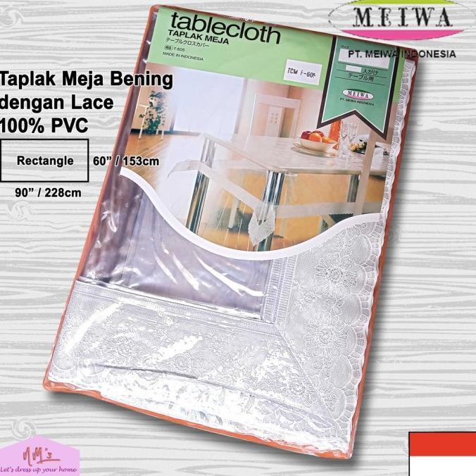Meiwa Taplak Meja makan ruang tamu transparan pvc plastik bening murah