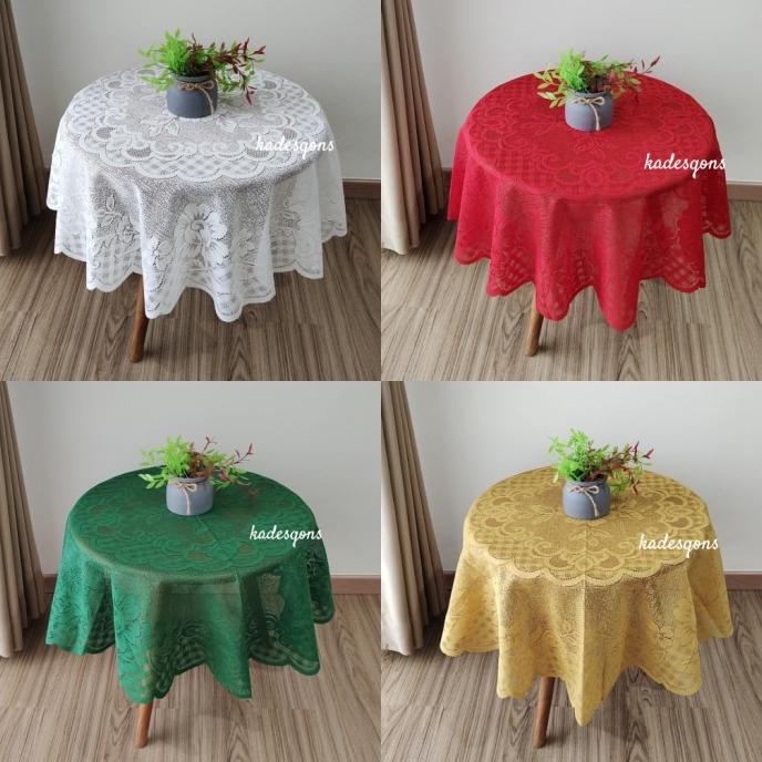 taplak meja Bulat 6kursi 180cm