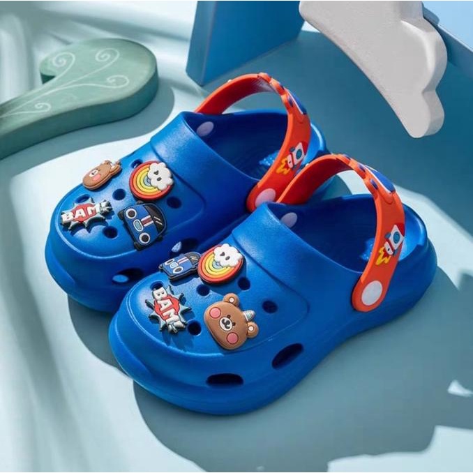 Sepatu Sandal Karet Crocs Import Anak Unisex Motif Bear