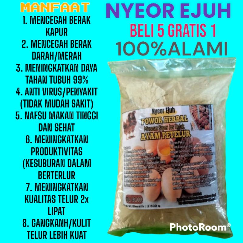 

NYEOR EJUH JAMU/MINUMAN HERBAL AYAM PETELUR DAN SEJENISNYA SUPER JOSSSSSSS