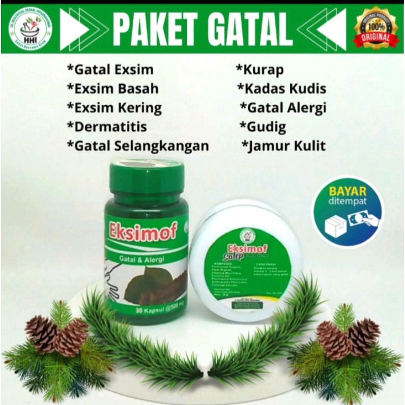 Eksimof Kapsul Dan Salep Obat Gatal Menahun, Exim , Kudis, Panu