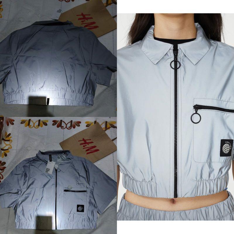 h&m atasan crop wanita