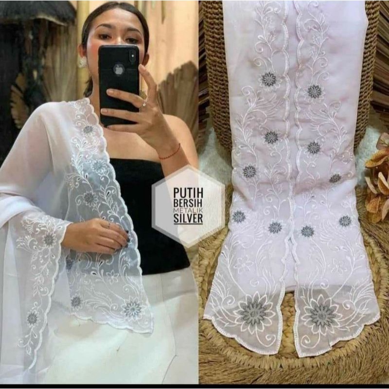 kain bordir putih murah terlaris terbaru kain kebaya bali juwita bahan kebaya encim