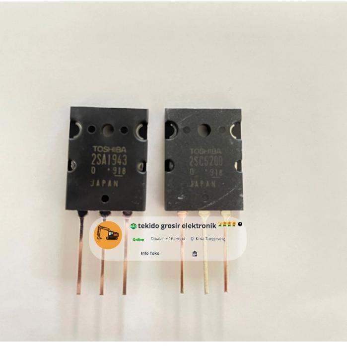 (COD )NEW_PRODUCT Transistor 1943 5200 SA1943 SC5200 TOSHIBA HARGA 1SET 1 SET KODE LOT 918