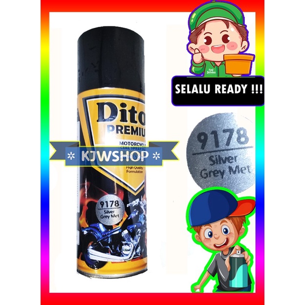 Silver Grey Metalic 9178 Metalik Cat Semprot Paint DITON PREMIUM 400cc murah