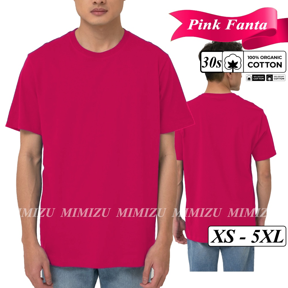 MIMIZU Kaos Polos Pria Katun Combed 30s PINK FANTA
