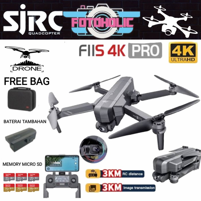 Terlaris Sjrc F11S Pro 4K 3Km/Drone Sjrc F11S Pro 4K 3Km Version Eis Antishake