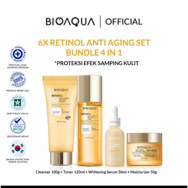 BIOAQUA 6X Getle-A Retinol Anti Aging Paket Skincare set Retinol Cream