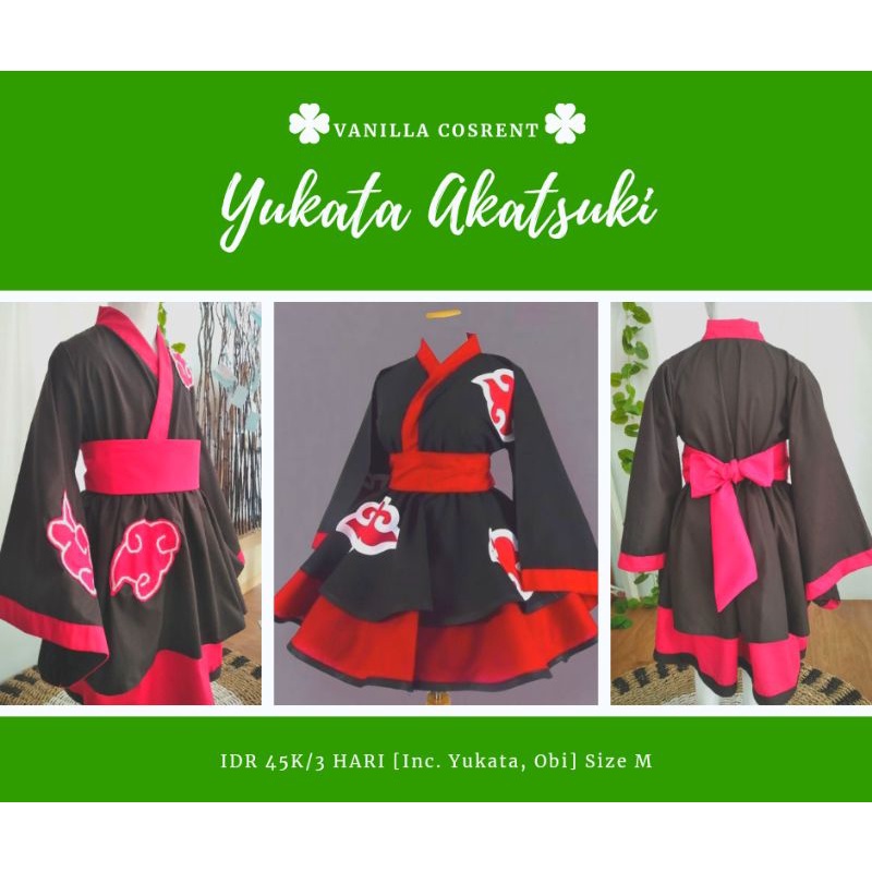 [RENTAL] KOSTUM COSPLAY YUKATA AKATSUKI ANIME NARUTO