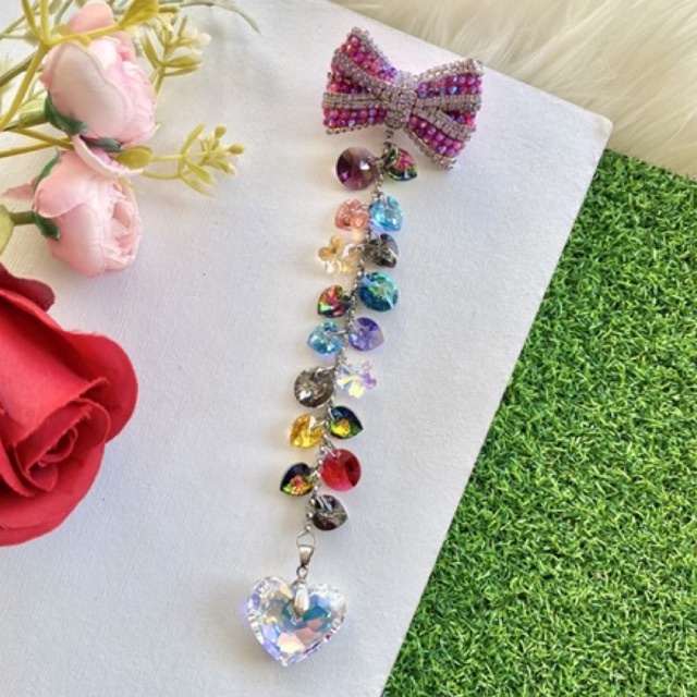 Bros Dagu/Bahu Juntai panjang Handmade swarovski