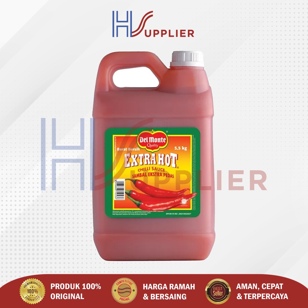 

Saus Sambal Ekstra Pedas / Chili Sauce Extra Hot Delmonte Jerigen 5,5 Kg