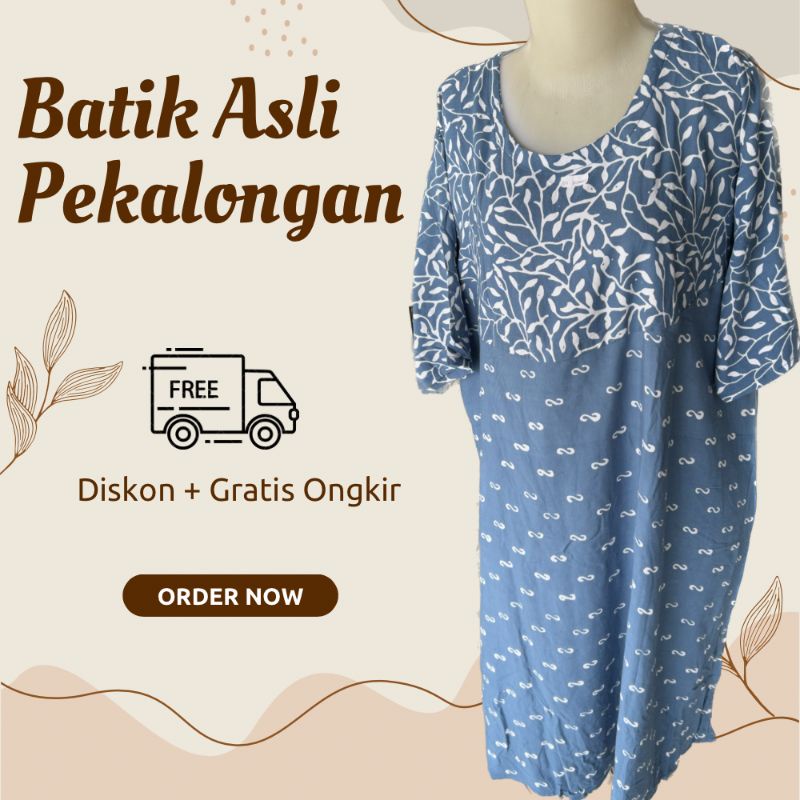 Daster Batik Asli Pekalongan Baju Daster Pakaian Perempuan Batik Rayon Asli Halus Adem lowo jumbo lo