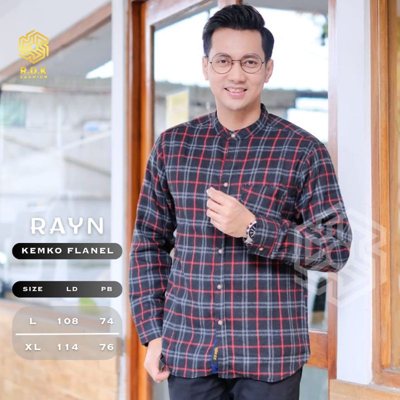 KEMKO FLANEL / KEMEJA KOKO MOTIF KOTAK / KEMKO LENGAN PANJANG / RDK