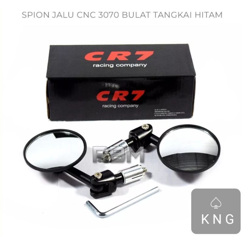 Spion Jalu Bulat Kaca Cembung CR7 Full CNC Universal Semua Motor