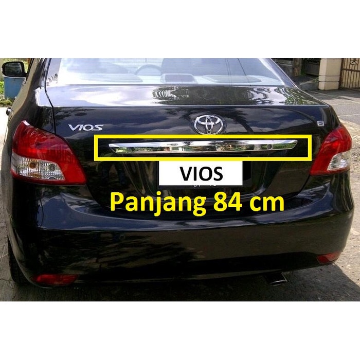 cover lis list trunklid grill handle bagasi vios limo 84 cm full krom