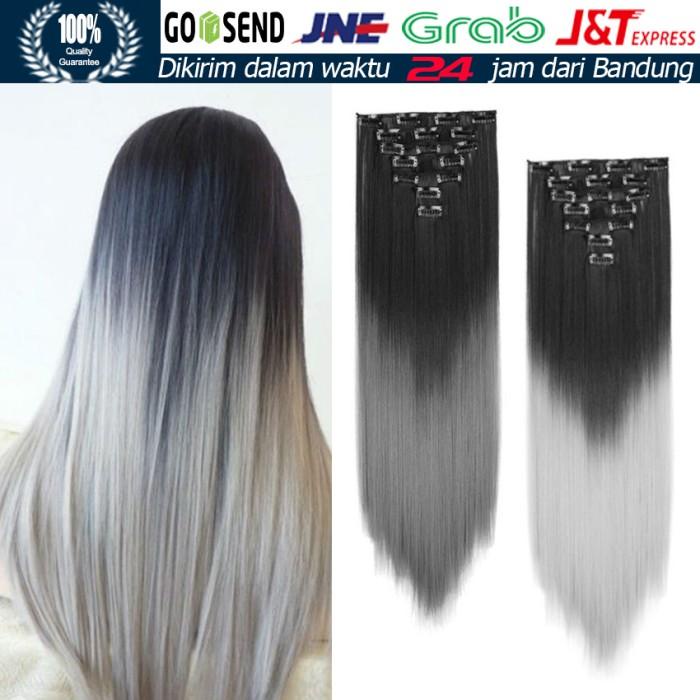 Terlaris Hair Extension Clip Big Layer Lurus Ombre Rambut Palsu Straight