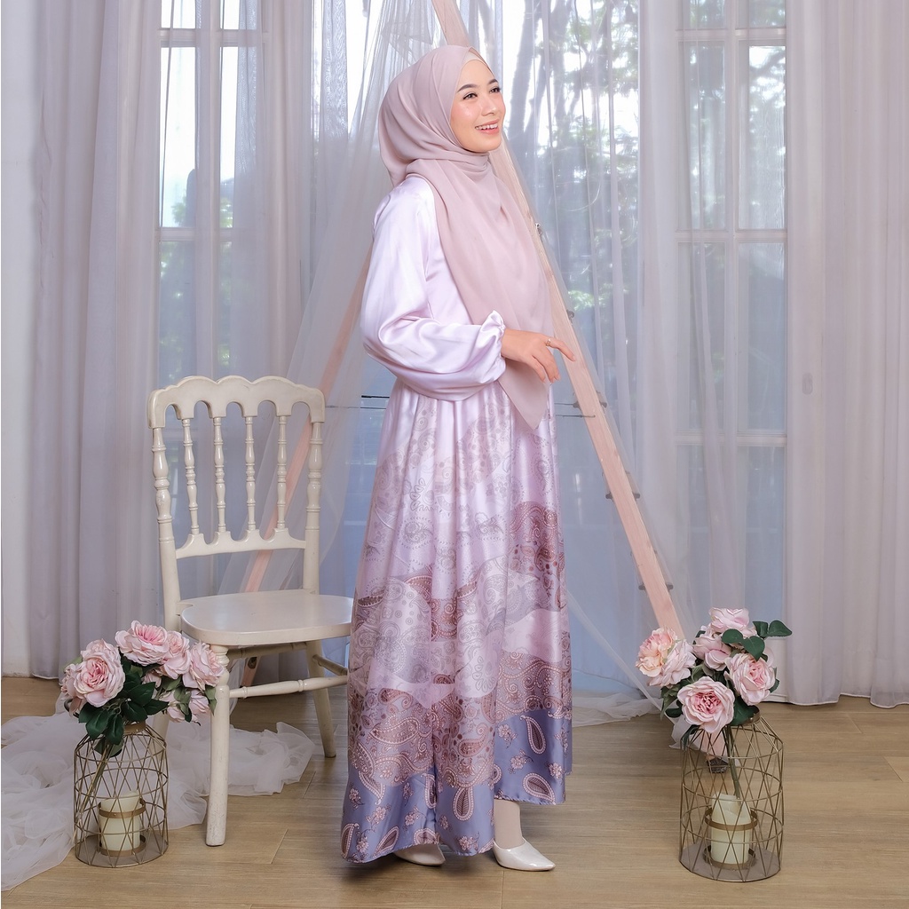 MAZAYA DRESS Gamis Remaja Untuk Lebaran Bahan Armany Silk  Busui Friendly